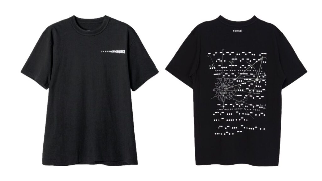 sacai INTERSTELLAR T-Shirtの前面・背面デザイン